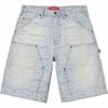 Supreme Repeat Jacquard Double Knee Denim Short Light Washed Indigo