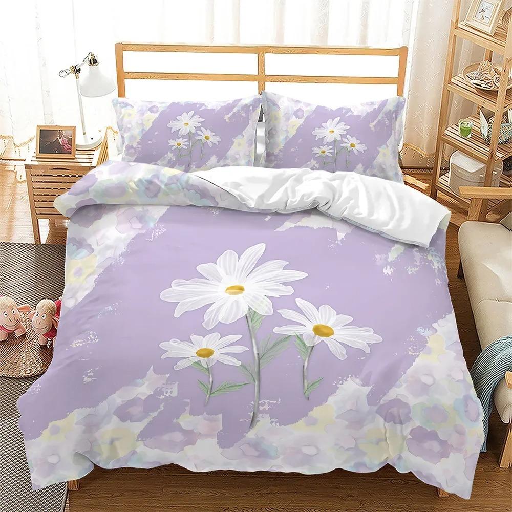 Spring Flowers King Queen Duvet Cover Pink Sakura Bedding Set Girls Cherry Blossoms Quilt Cover Floral Polyester Comforter Cover