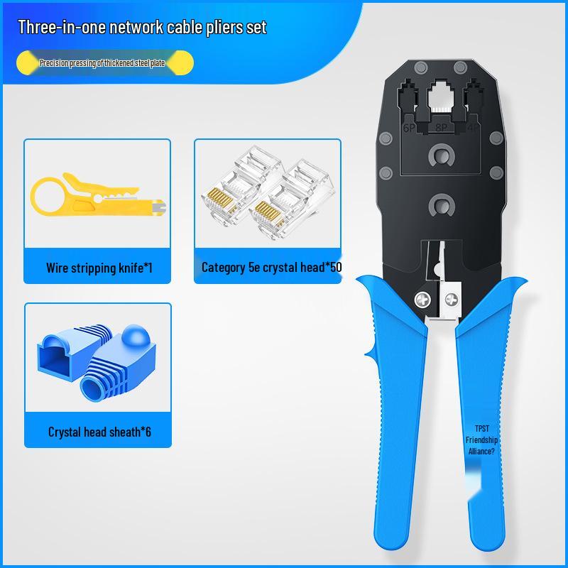 Professional Grade Network Cable Crimping Pliers Set for Cat5, Cat6, Cat7 Connectors