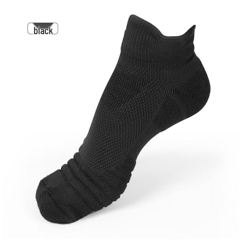 Non-Slip Shock Absorption Basketball Socks - Breathable, Thick Terry Loop, Short Crew for Outdoor Training & Running