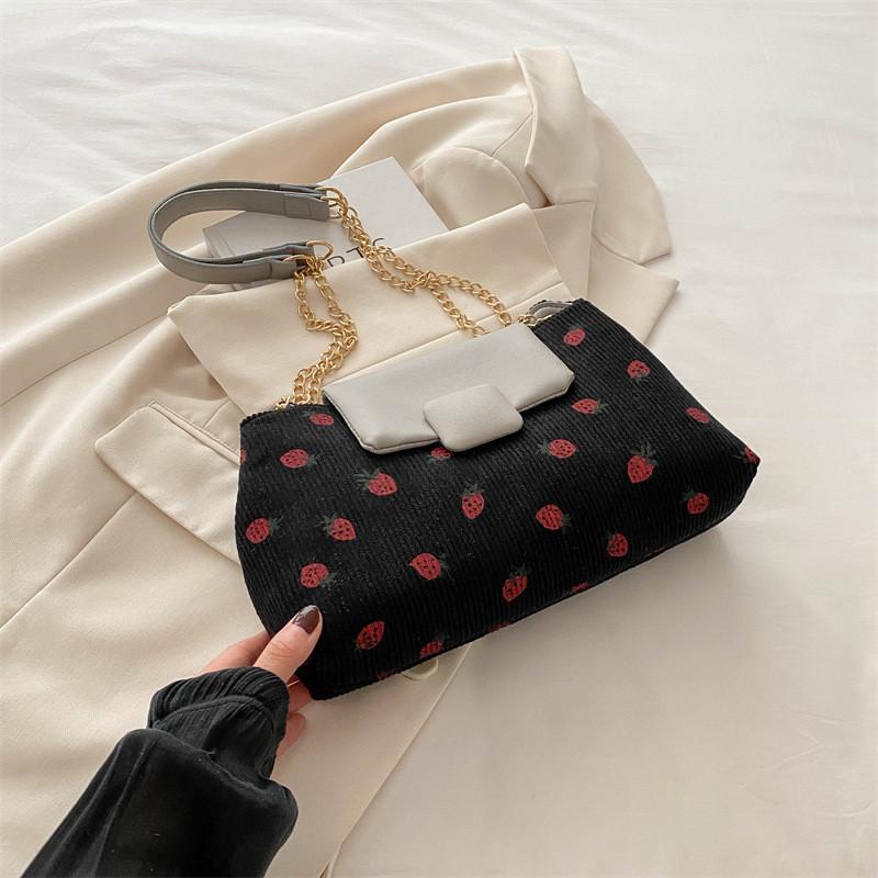 Stylish And Beautiful 2024 Spring Summer Chain Strap Pu Leather Handbag чёрный