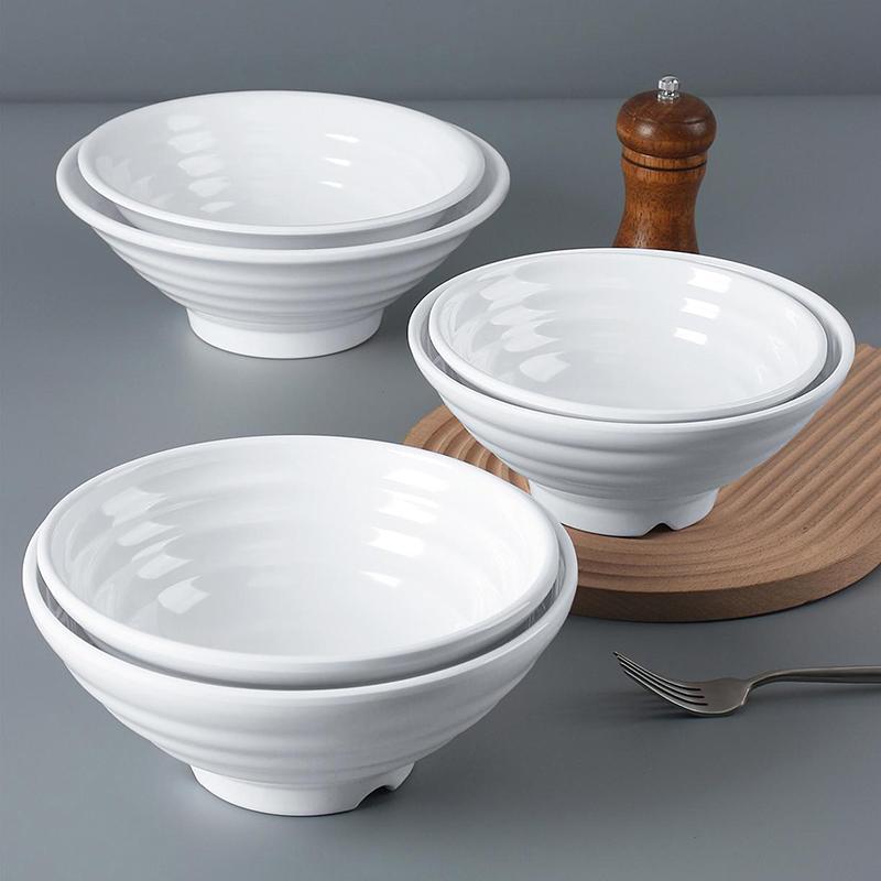 Melaminowa Miska do Makaronu Domowa Plastikowa Zastawa Stołowa Restauracyjna Komercyjna Miska do Ramen Sałatkowa Pogrubiona Nie Łatwo Stłuc Miski na Zupę