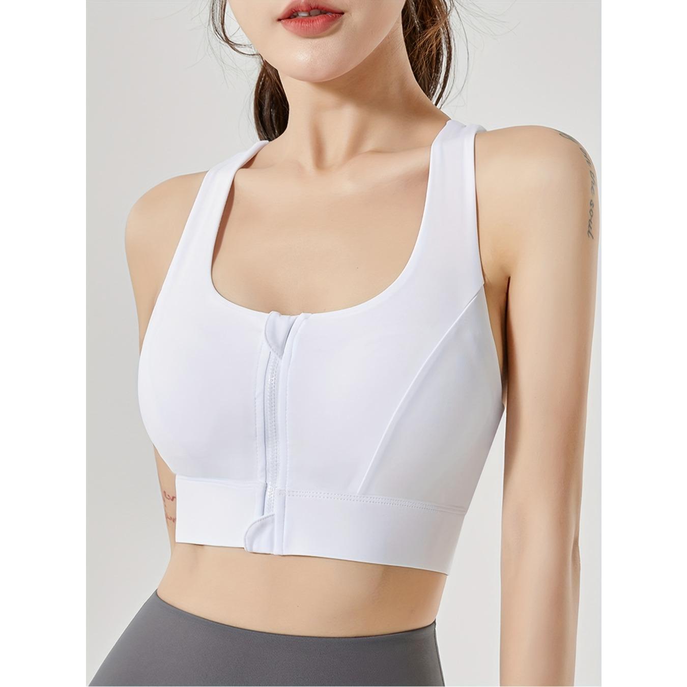 

Противоударный спортивный бюстгальтер на молнии спереди, высокопрочный встроенный спортивный бюстгальтер для фитнеса, тонкая верхняя одежда, бюстгальтер для йоги с красивой спинкой, женская спортивная одежда