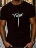 Faith Cross Graphic Print T-Shirt | Casual with Crew Neck, Short Sleeve