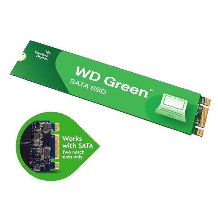 Ssd - western digital - green - 480 go - m.2 2280 - sata 6gb/s - noir