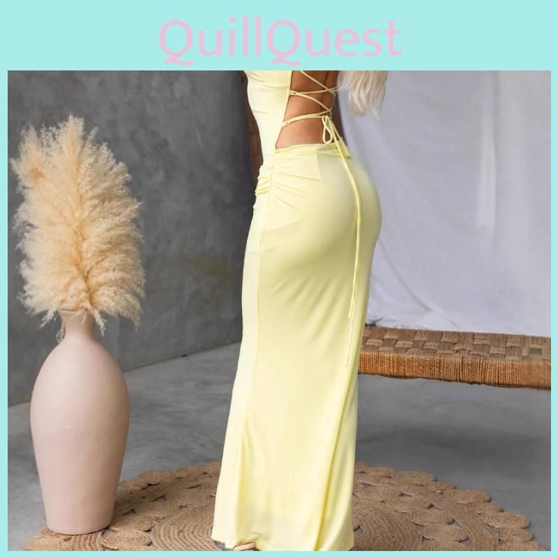 Summer Women Dress With Backless Cross Tie Low Waist Bodycon For Casual Wear