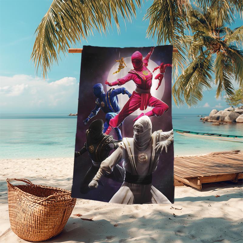 1Pc Power Rangers Heroic Battle Beach Towel Microfiber Beach Towel Thin Absorbent For Beach Swimming Yoga Bath Sports 0917264