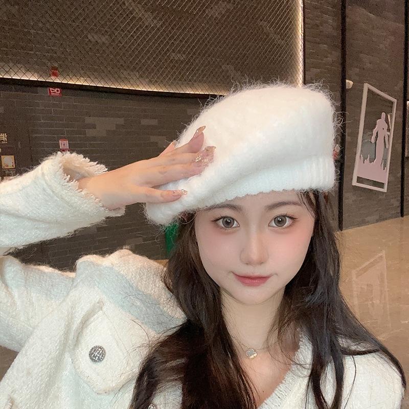 Beret autumn and winter face little girl painter hat versatile classic British retro newsboy hat