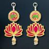 Lotus-Wandbehang für die Heimdekoration, Diwali Shubh Labh Hänger, Gold & Pink