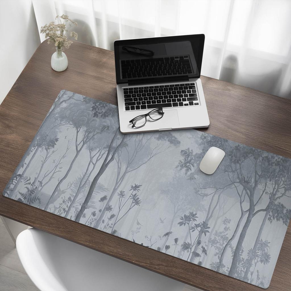 Gaming Protective Mat for Keyboard and Mouse Forest Fog Landscape 120x60 cm