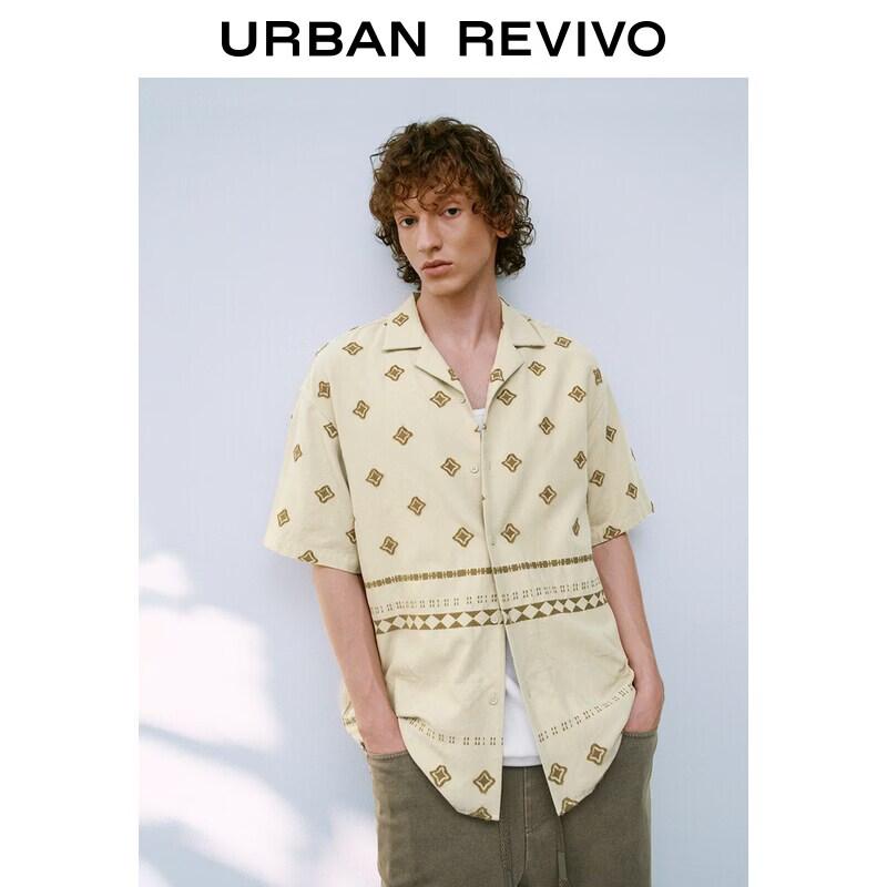 UR2026 Men s Embroidered Texture Vacation Shirt XL