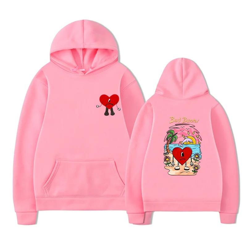 Bluza unisex Bad Bunny z nadrukiem z przodu i z tyłu wzór swetra Sin TI letni streetwear zimowy