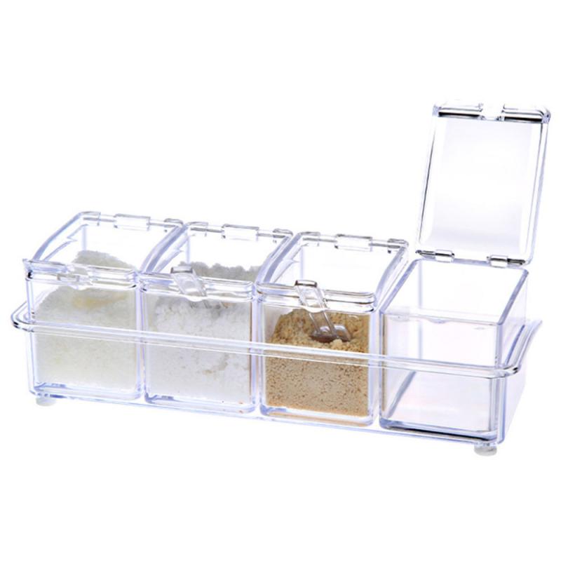 WBBOOMING Transparent Acrylic Seasoning Box Spice Seasoning Jar Muti-function Sugar Salt Bottle Kitchen Accessories Spice Bottle прозрачный