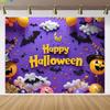 Halloween Pink Soft Halloween Night Decoration Background Banner Family Party Room Decor Poster Happy Birthday Background B02