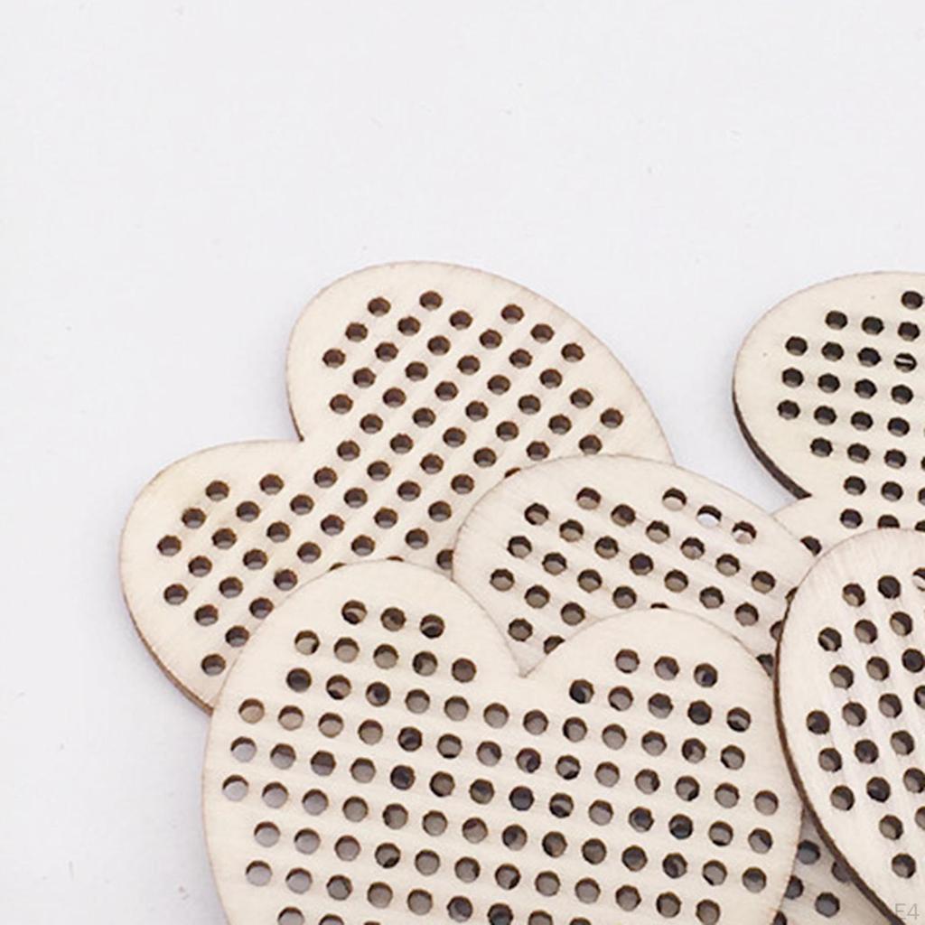 30 Pieces Wooden Pendant Charms Blank Unfinished Shapes Decorative Hanging for DIY Crafts