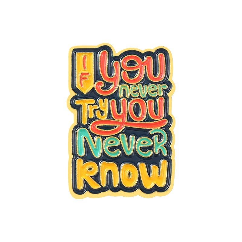 Enjoy The Little Things Enamel Pins Funny Quotes Girls Just Wanna Have Fun Cartoon Letter Metal Brooch Lapel Badge Jewelry Gifts