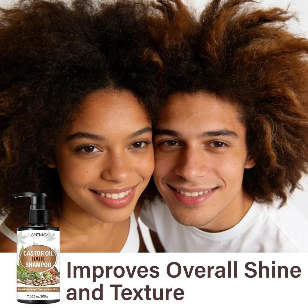 CASTOR OIL HAIR SHAMPOO-Moistures And Strengthens Hair-Gently Cleanses Hair-Improves Scalp Health, Reduces Split Ends-200g