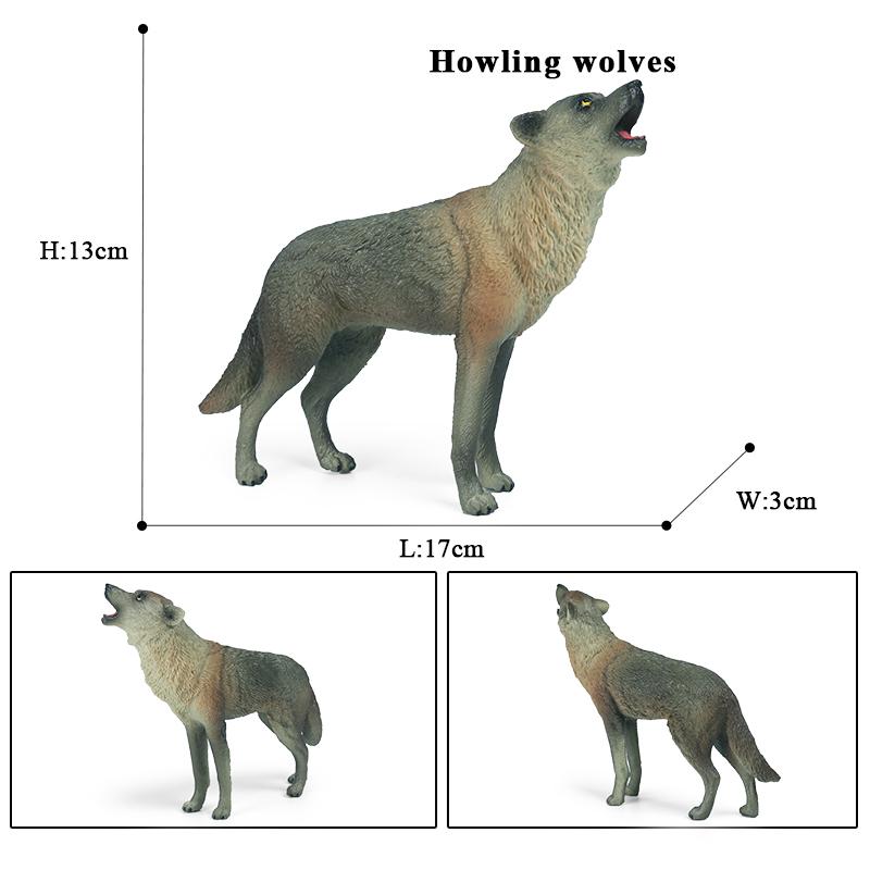 Oenux Big Size Savage Wild Beast Animals Wolf Wolves Model Action Figures Collection Solid PVC High Quality Home decor Toy Gift