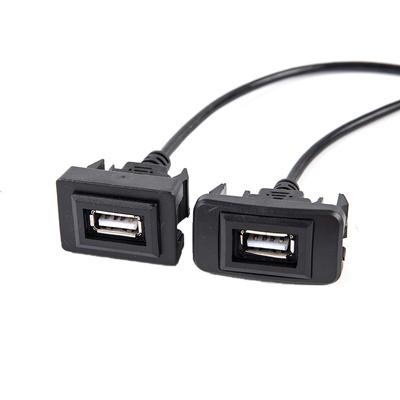 Car Dashboard Flush Mount Usb 2.0 Port Panel Male To Female Extension Cable Adapter For Vigo Rav4
