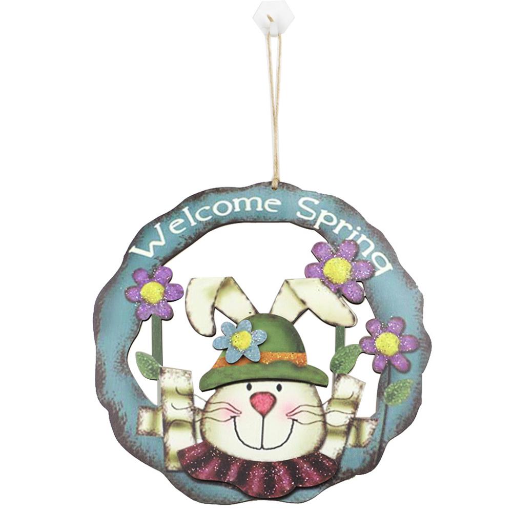 

Wooden Easter Ornament Cute Rabbit Easter Egg Elements Wreath Pendant Wall Door Hanging Sign Farmhouse Indoor Outdoor Decorations JM00295