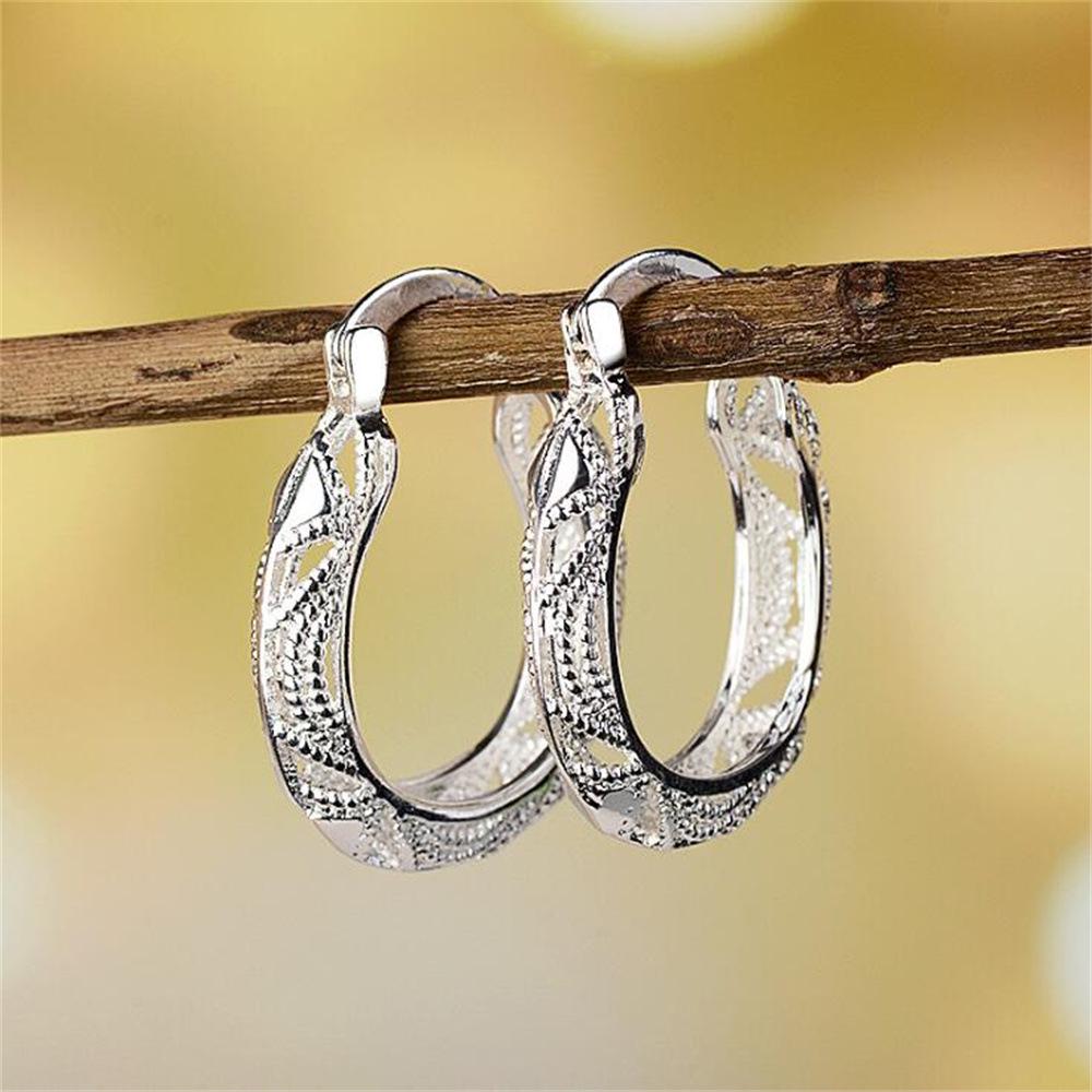 Exaggerated 925 Silver Hollow Earrings & Ear Jewelry - Europe & America