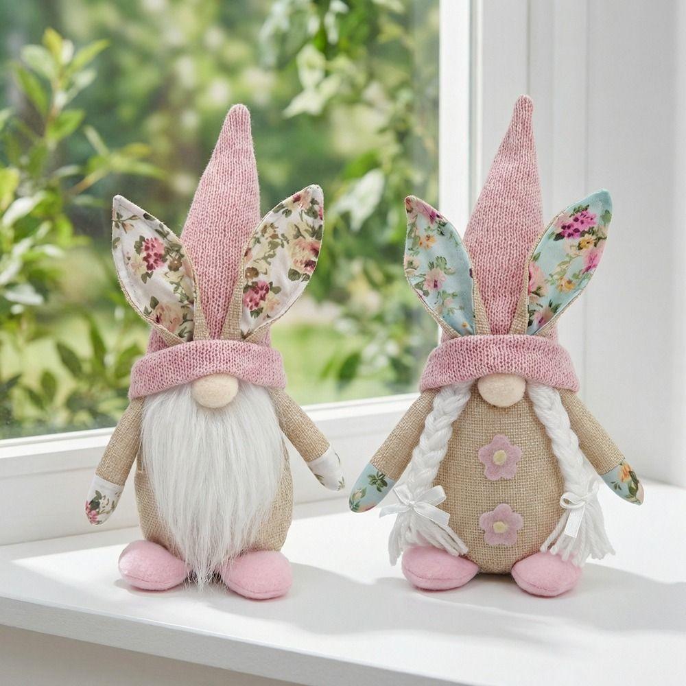 Osterhase mit Frühlingsmotiv Gesichtslose Gnome-Puppe Elf Stofftier Tischdekoration