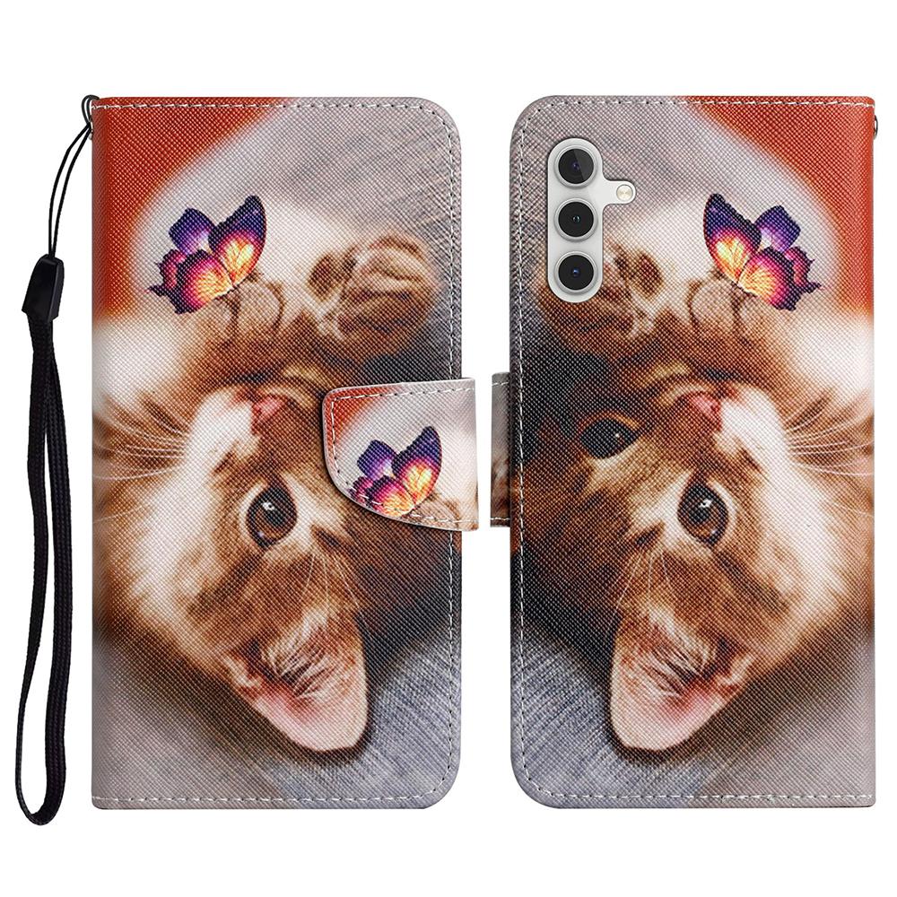 

Phone Case For Samsung Galaxy S26 / S26 Pro Pattern Printing Protective Leather Folio Phone Cover with Wrist Strap