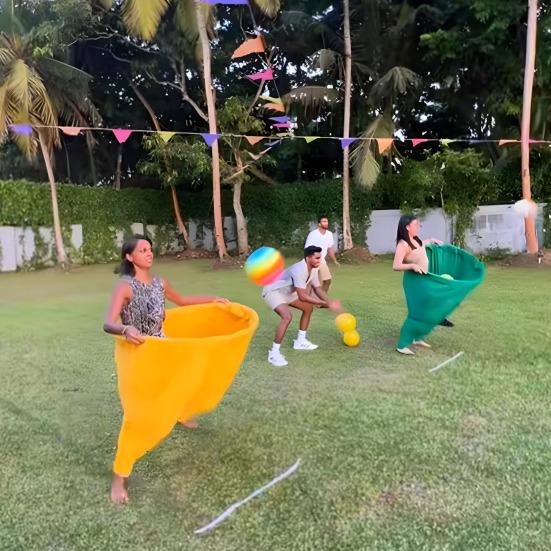 Bestemorbukser Hagespillsett for Voksne Store Bestemorbukser med Sprettball og Markørkegle Utendørs Feltkastespillsett for Lagstafett Familiesammenkomst