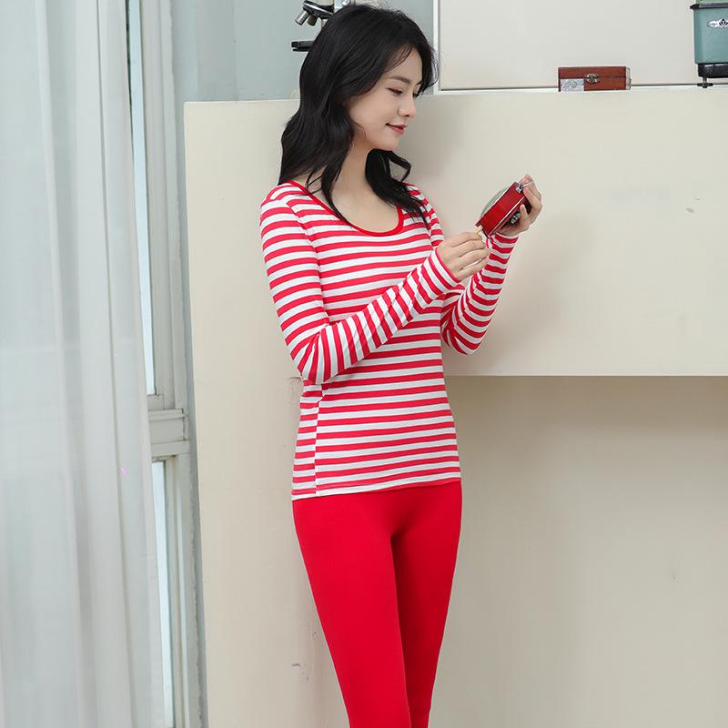 

Women s Pure Cotton Knit Base Layer Set - Autumn/Winter Thin Style Sweater and Pants Warm Underwear. L (100-120 lbs)