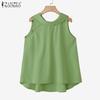 ZANZEA Women Summer Casual Round Neck Loose Sleeveless Tank Tops