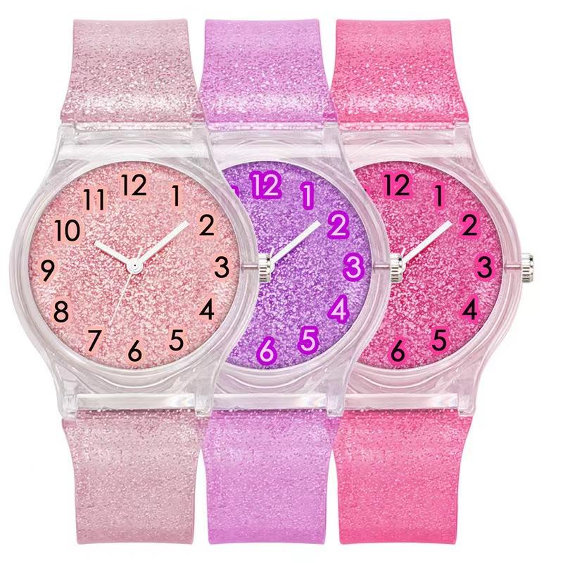 Ladies' Watch Simple European and American Student Watch Transparent Silicone Digital Women's Fashion Quartz Watches