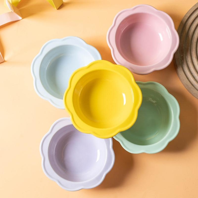 Ceramic Cats Water And Food Dish Bowl Nonslip Feeder Bowl For Pet Kitten Watering Feeding Tool Home Use