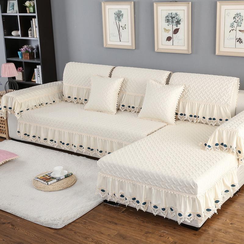 Four-season European-style Sofa Cover Covers The Four Seasons Thick Non-slip Fabric Lace Sofa Cushion.