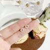 Mini Imitation Pearl Hollow Round Circle Geometry Stud Earring for Women Jewelry Christmas Girl Gift