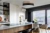 WOOD PLEXI CEILING LAMP BLACK 40CM GOLDEN OAK