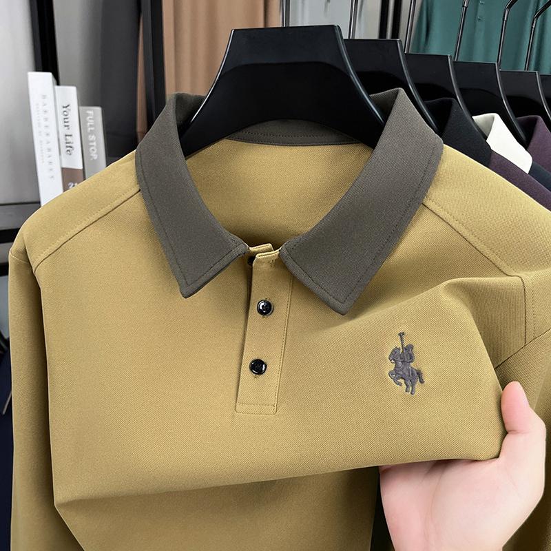 Wovey Polo shirt voor heren met korte mouwen, prachtig geborduurd paardenmotief, modieus en casual model, geschikt voor de herfst. 4XL