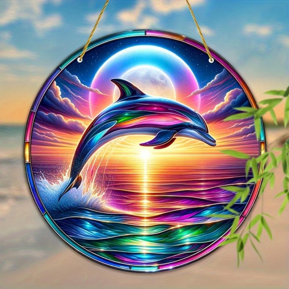 Vibrant Dolphin Window Decoration for Home and Office. An Ideal Gift for Family and Friends.