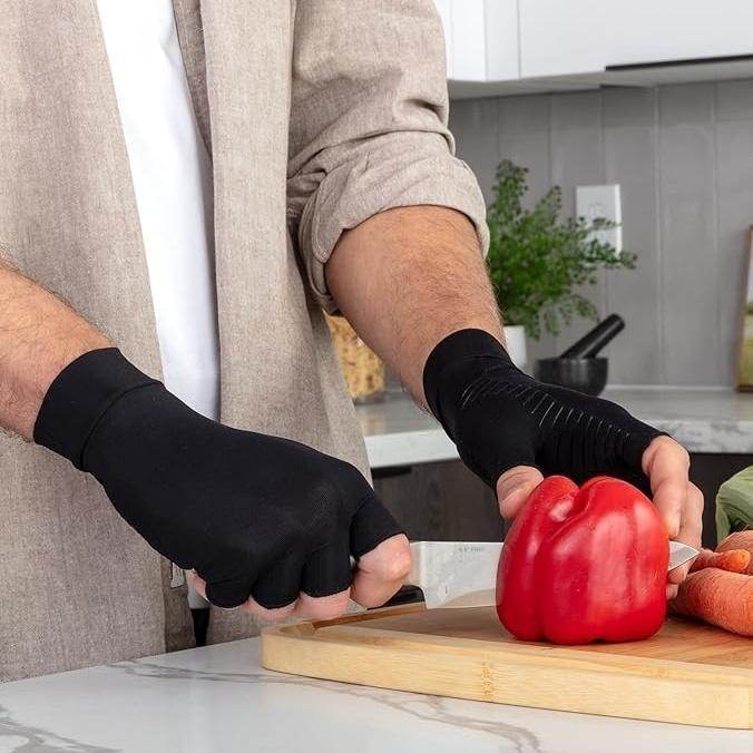 Rękawiczki Unisex z odkrytymi palcami - Ulga w bólu stawów podczas jazdy na rowerze, prowadzenia samochodu, ćwiczeń, treningu i fitness