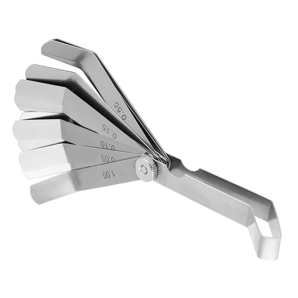 6 Blades Feeler Gauge Stainless Steel Metric Feeler Gauge Set 0.05-1.00MM Curved Steel Measuring Tool For Valve Adjustment
