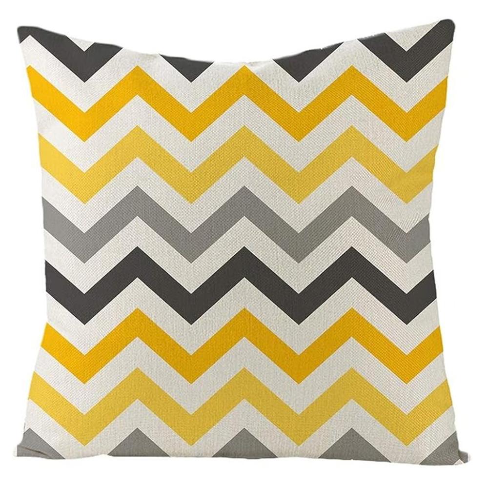 Yellow Geometric Patterned Pillow Covers, Vibrant and Trendy DecorLiving room sofa cushion cover,  bedroom room decoration