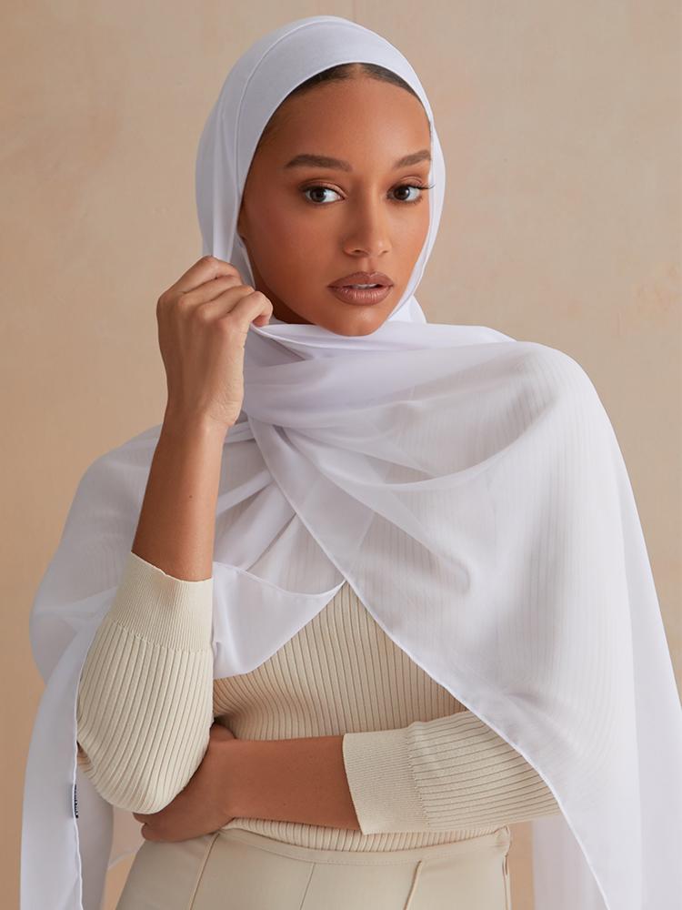 High Quality Premium Chiffon Scarf Stretchy Hijab Plain Head Scarves Women Hijab