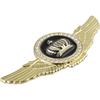 2pcs Wing Circular Crown Emblems,Crystal Diamond Crown Car Stickers Decals Decoration for All Car (Gold Black)