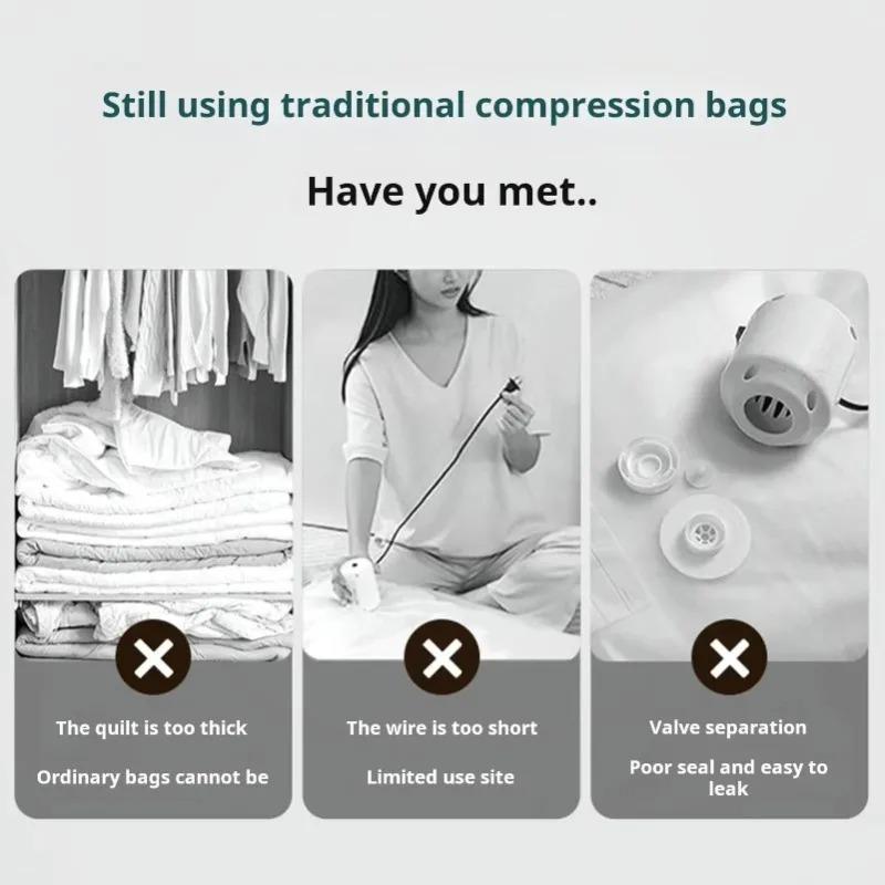 1-4PCS No Need Pump Vacuum Large Plastic Storage Bags Storing Clothes Blankets Reusable Compression Empty Bag Travel Accessories