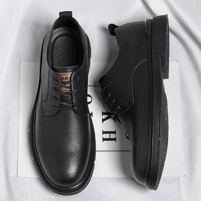 Leather shoes men's autumn British style tooling Martin shoes dress casual big head platform men's leather shoes
