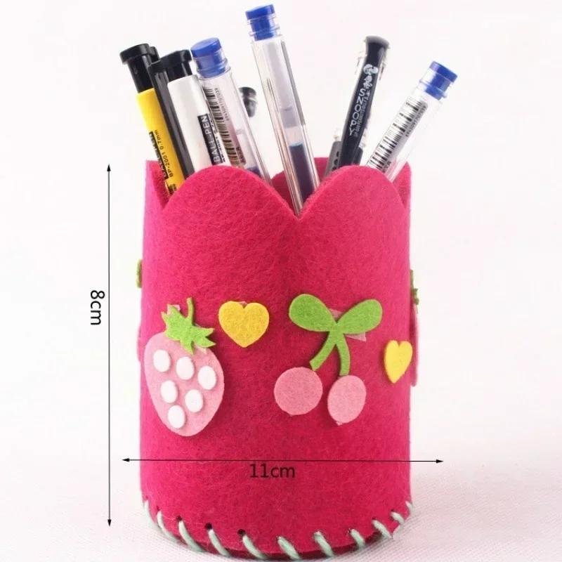 Fabric Brush Storage Bag Non-woven Bag Handmade DIY Fabric Early Education Kindergarten Creative Paste Felt Crafts Storage