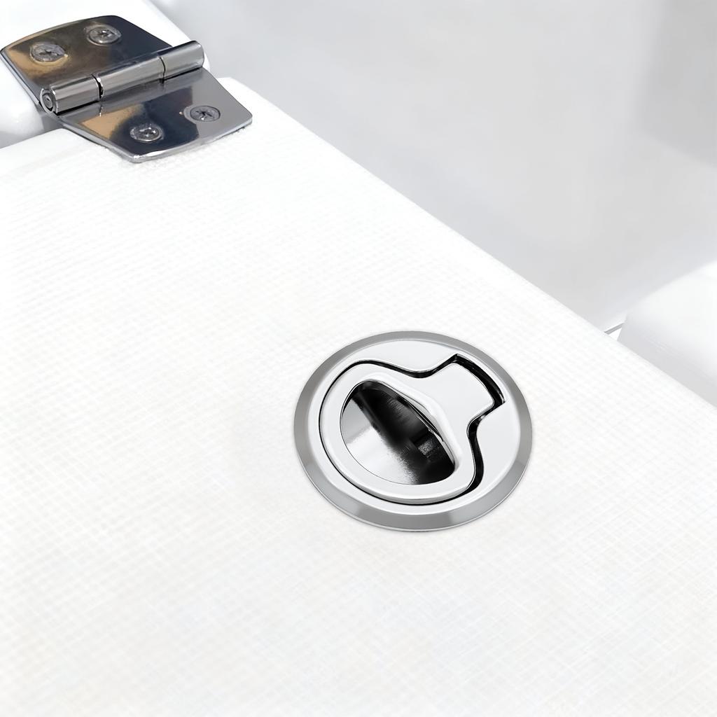 2/4pc Round Flush Pull Slam Latch Hatch Locker Lift Handle Latch Lock Marine Hardware Door Replacement Parts For Boat Yacht Deck