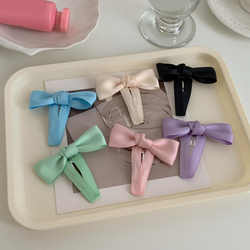 Delicate Bow Elegant Y2K Style Side Clip Bow Hair Clip Sweet Girls Fairy Bow Style 3D Bowknot Balletcore