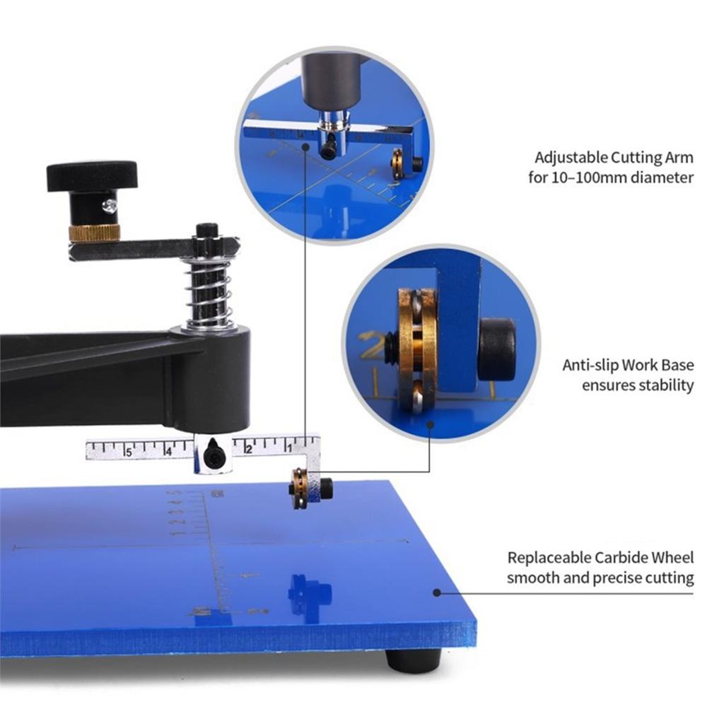 Double Scale Circular Mirror Instrument Circular Hole Cutter Metric Imperial Manual Tool ,Circular Drawing Instrument