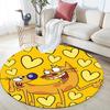 CatDog Round Area Rug,Carpet Rug for Living Room Bedroom Sofa Playroom Decor,Non-slip Floor Mat