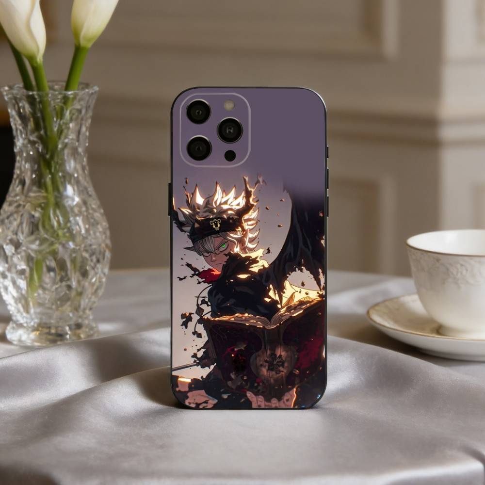 Anime Cool A-Asta B-Black C-Clover  Phone Case For iPhone 17pro,16,15,14,13,12,11 Plus,Pro Max,XS,Soft Silicone Black Cover